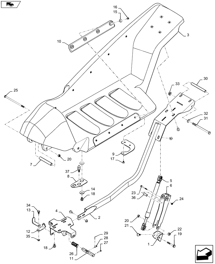 Схема запчастей Case IH 4206-30 - (58.228.AG[02]) - HOOD, AUGER, ASSY, RH OUTER (58) - ATTACHMENTS/HEADERS