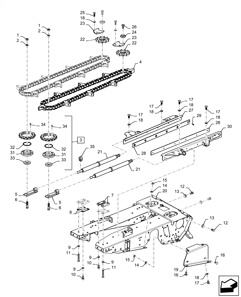 Схема запчастей Case IH 4206-30 - (58.230.AI[01]) - ROW UNIT, WITHOUT CHOPPER (58) - ATTACHMENTS/HEADERS
