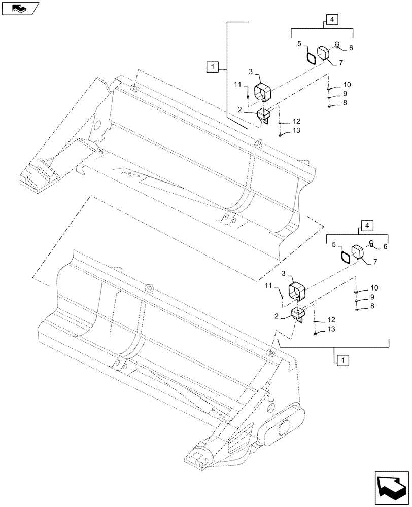 Схема запчастей Case IH 4406-30 - (55.510.BP[02]) - SAFETY LIGHT ASSY (55) - ELECTRICAL SYSTEMS