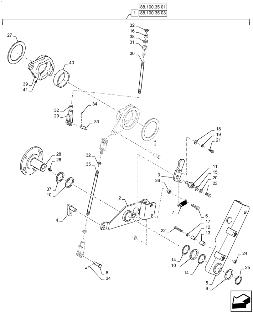 Схема запчастей Case IH RB455 - (88.100.35[02]) - DIA KIT, REVERSER LINKAGE (88) - ACCESSORIES