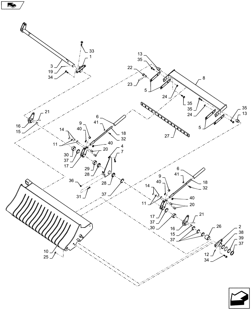 Схема запчастей Case IH RB455 - (60.260.CC[03]) - ROTOR CUTTER, DROP FLOOR (60) - PRODUCT FEEDING