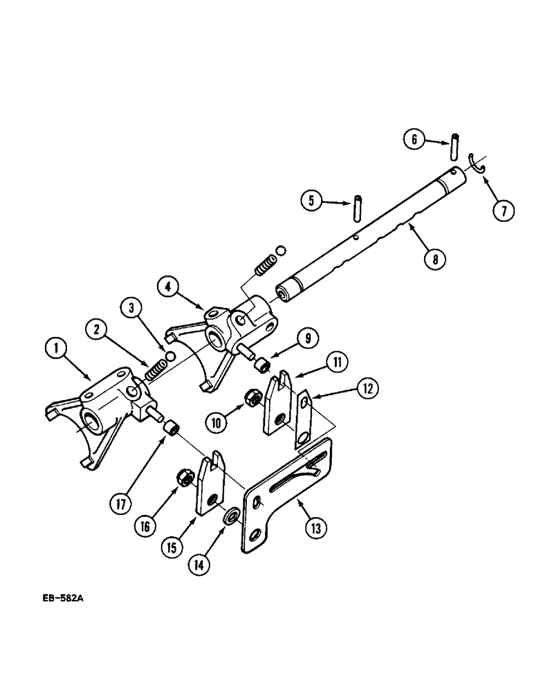 Схема запчастей Case IH 248 - (6-496) - GEAR SHIFT MECHANISM - RANGE TRANSMISSION (06) - POWER TRAIN