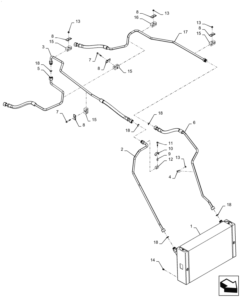 Схема запчастей Case IH MAGNUM 370 - (35.300.AB[03]) - CVT - HYDRAULIC SYSTEM, OIL COOLER (35) - HYDRAULIC SYSTEMS