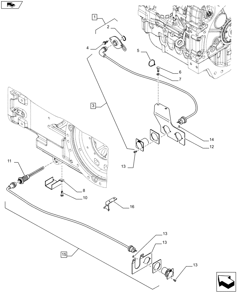 Схема запчастей Case IH PUMA 145 - (10.254.06[01A]) - VAR - 330205 - ENGINE BLOCK AND TRANSMISSION OIL HEATERS - 110V - D7114 (10) - ENGINE
