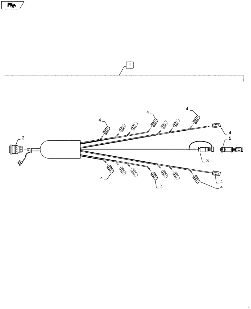 Схема запчастей Case IH 1235 - (55.516.AI[07]) - WIRE HARNESS SEED SENSOR 16 ROW HI-RATE (55) - ELECTRICAL SYSTEMS