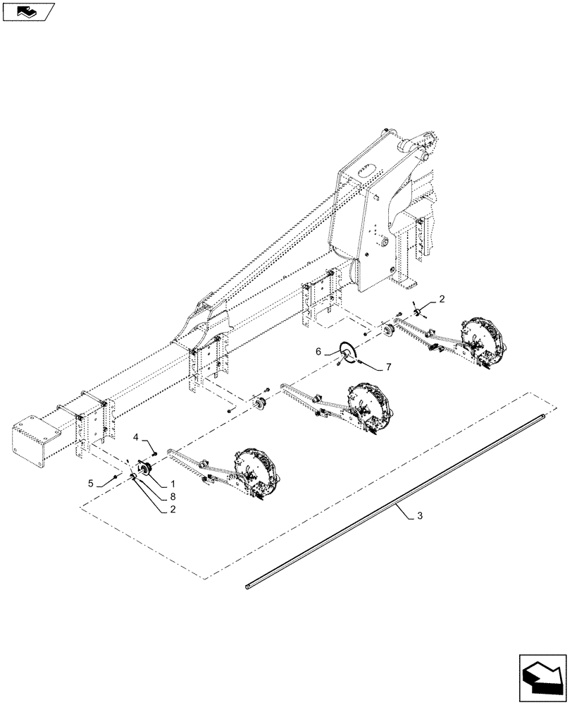 Схема запчастей Case IH 1235 - (61.901.AF[04]) - METERING DRIVE SHAFT FOR 12 ROW 40" (61) - METERING SYSTEM