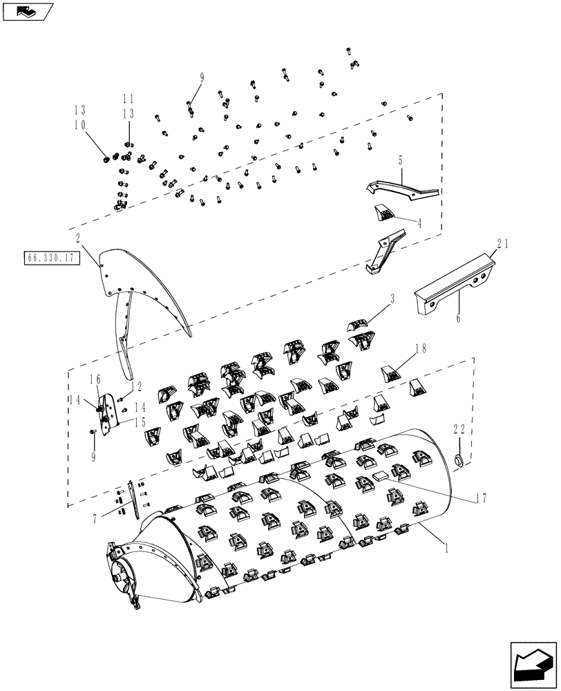 Схема запчастей Case IH 8120 - (66.330.01) - ROTOR (66) - THRESHING