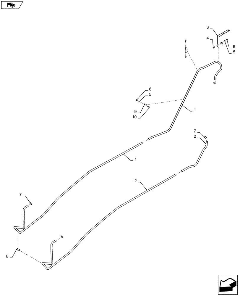 Схема запчастей Case IH 2240 - (50.100.AC[01]) - HEATER LINES (50) - CAB CLIMATE CONTROL