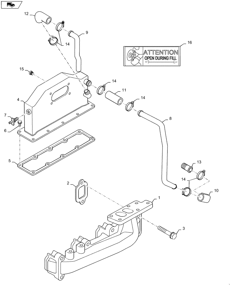 Схема запчастей Case IH RP110 - (10.254.AC[01]) - EXHAUST MANIFOLD (10) - ENGINE