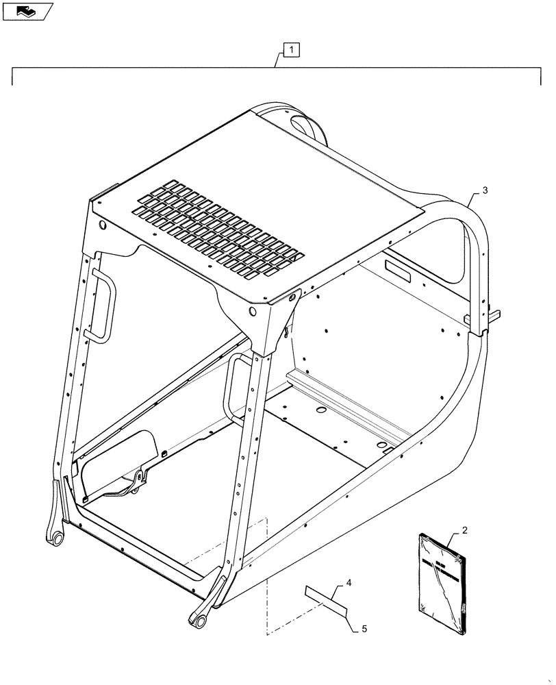 Схема запчастей Case IH SR200 - (88.100.90[01]) - DIA KIT, ROPS SERVICE WELDMENT (88) - ACCESSORIES