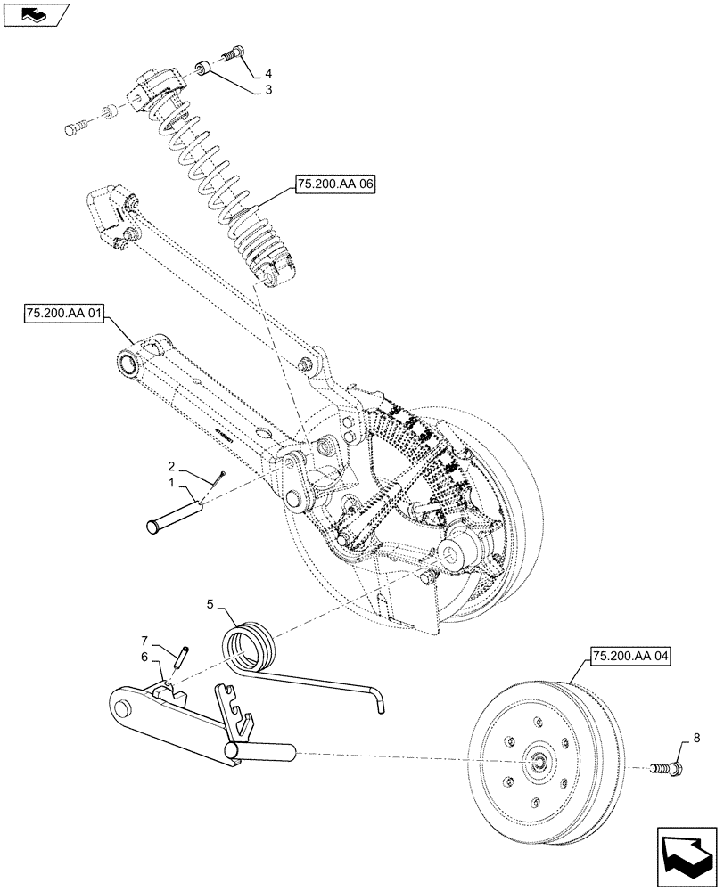 Схема запчастей Case IH 500 - (75.200.AA[05]) - OPENER ASSY (75) - SOIL PREPARATION
