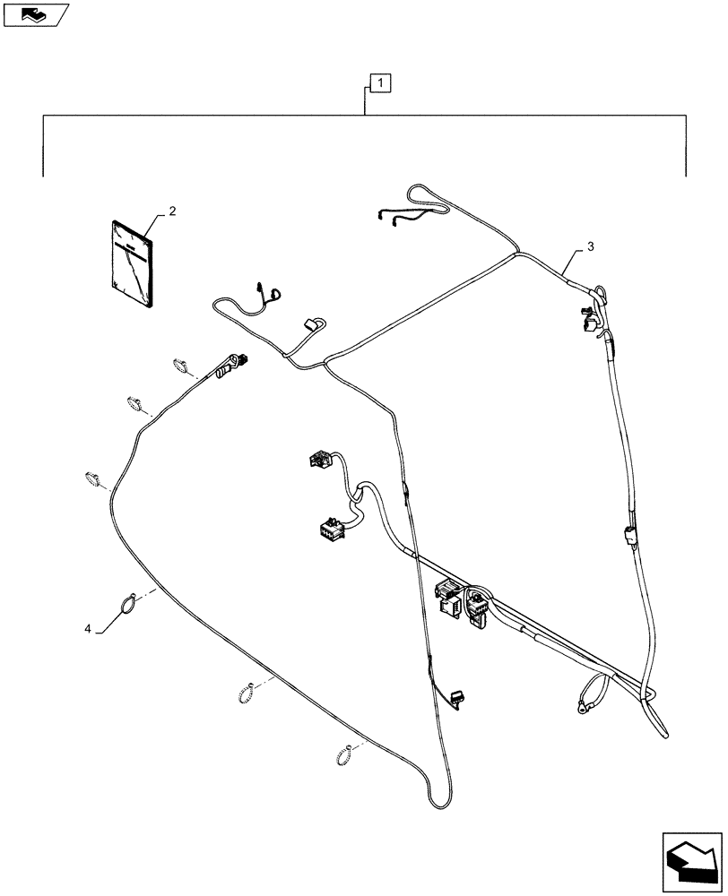 Схема запчастей Case IH SR200 - (88.100.55[01]) - DIA KIT, MECHANICAL JUMPER HARNESS (14-SEP-2014 & PRIOR) (88) - ACCESSORIES