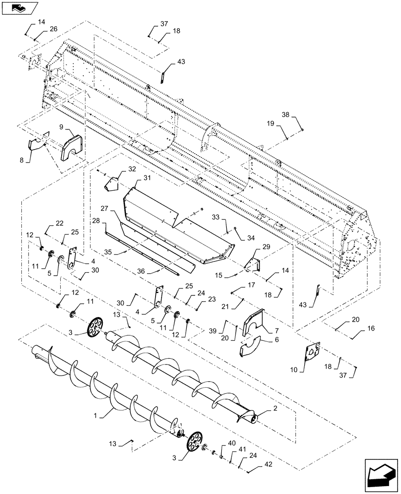 Схема запчастей Case IH 4408-36 - (58.218.AG) - AUGER ASSY (58) - ATTACHMENTS/HEADERS
