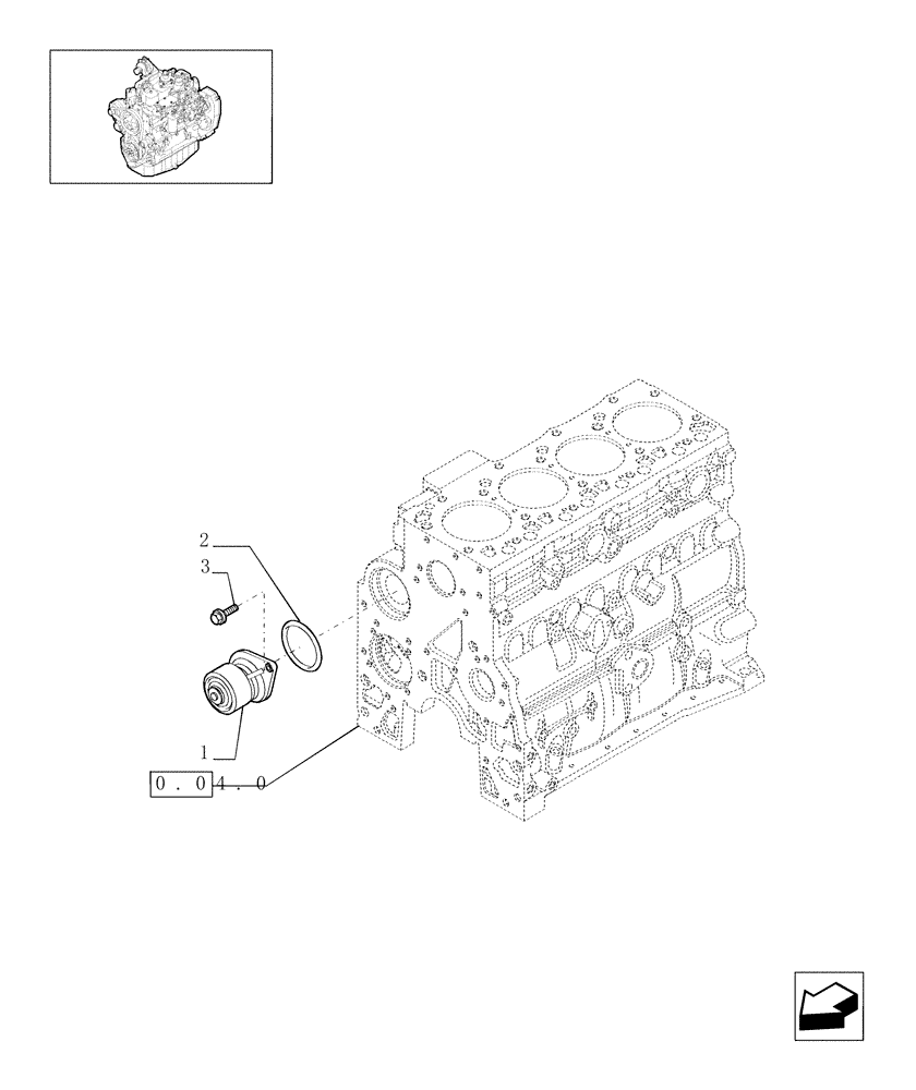 Схема запчастей Case IH F4GE9484A J602 - (0.32.0[01]) - WATER PUMP (504062836) 