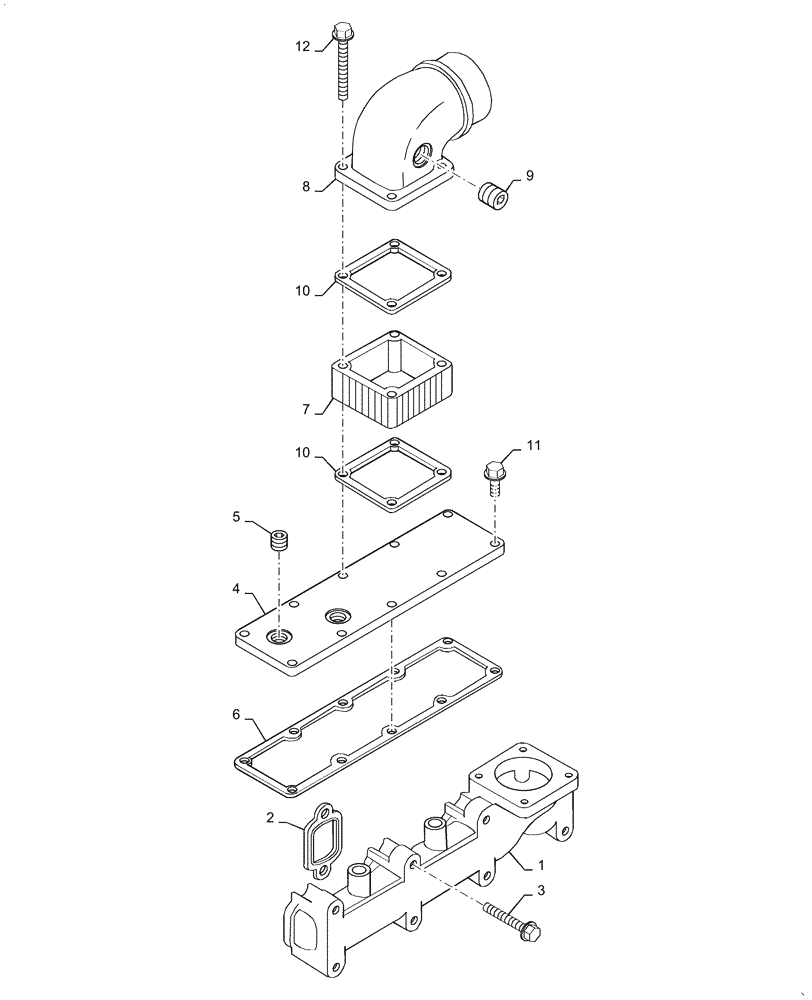 Схема запчастей Case IH RP65 - (10.254.AC[01]) - INTAKE & EXHAUST MANIFOLD (10) - ENGINE