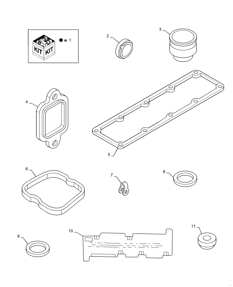 Схема запчастей Case IH RP65 - (88.100.10[01]) - GASKET KIT (88) - ACCESSORIES