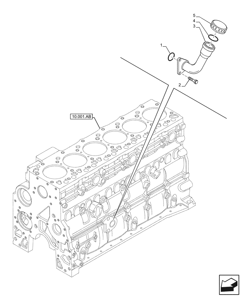 Схема запчастей Case IH F4HFE613F B004 - (10.304.AJ) - OIL FILTER, DIPSTICK (10) - ENGINE