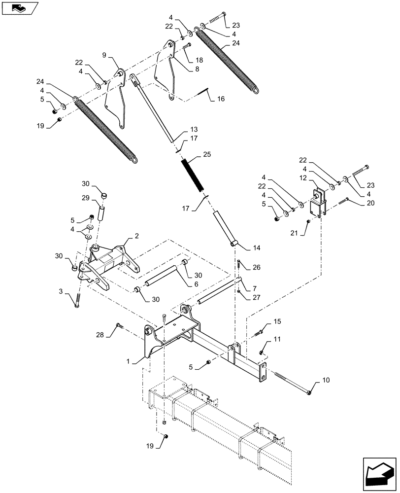 Схема запчастей Case IH 1235 - (79.104.AB[02]) - MARKER HINGE FOR 12 ROW 36",38",40" AND 16 ROW 30" (79) - PLANTING