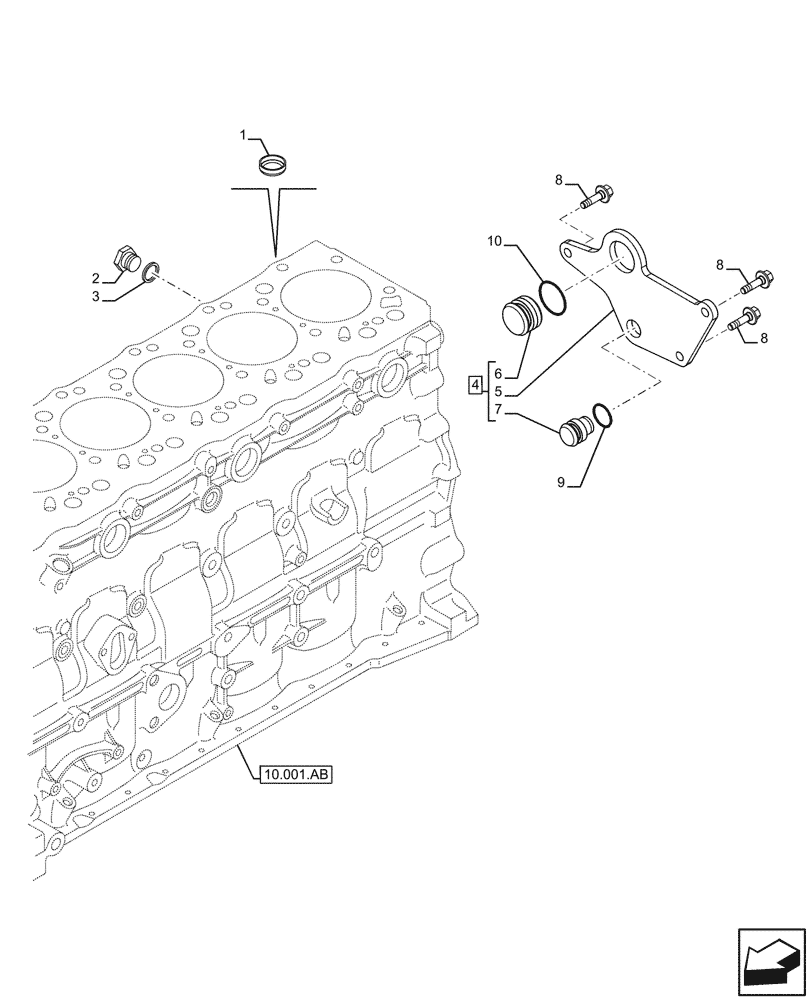 Схема запчастей Case IH F4HFE613F B004 - (10.304.AP) - ENGINE, BREATHER (10) - ENGINE