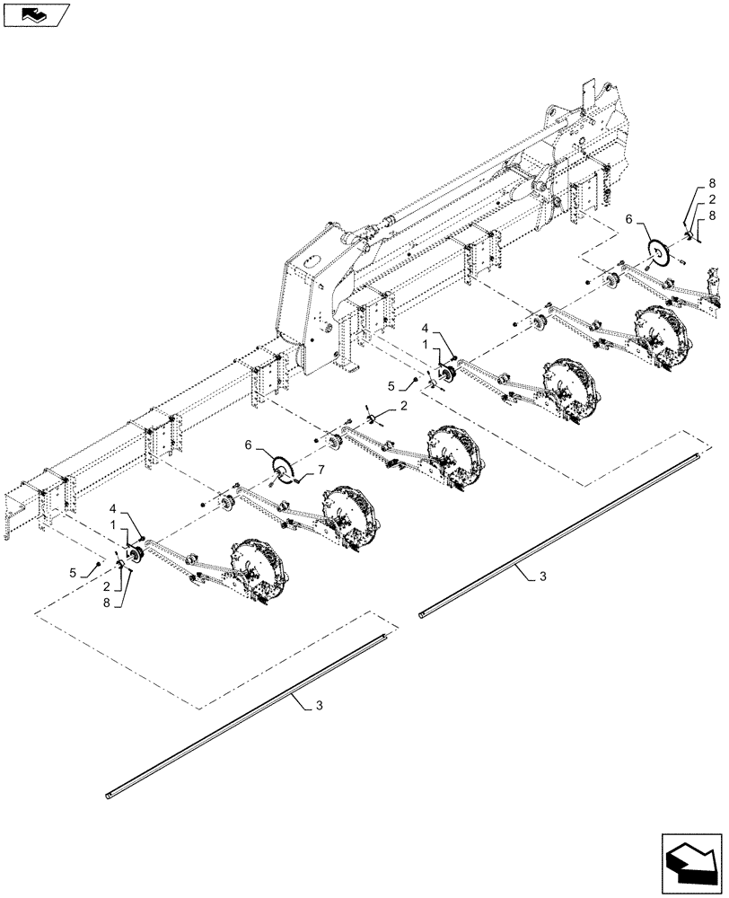Схема запчастей Case IH 1235 - (61.901.AF[02]) - METERING DRIVE SHAFT FOR 12 ROW 30" (61) - METERING SYSTEM