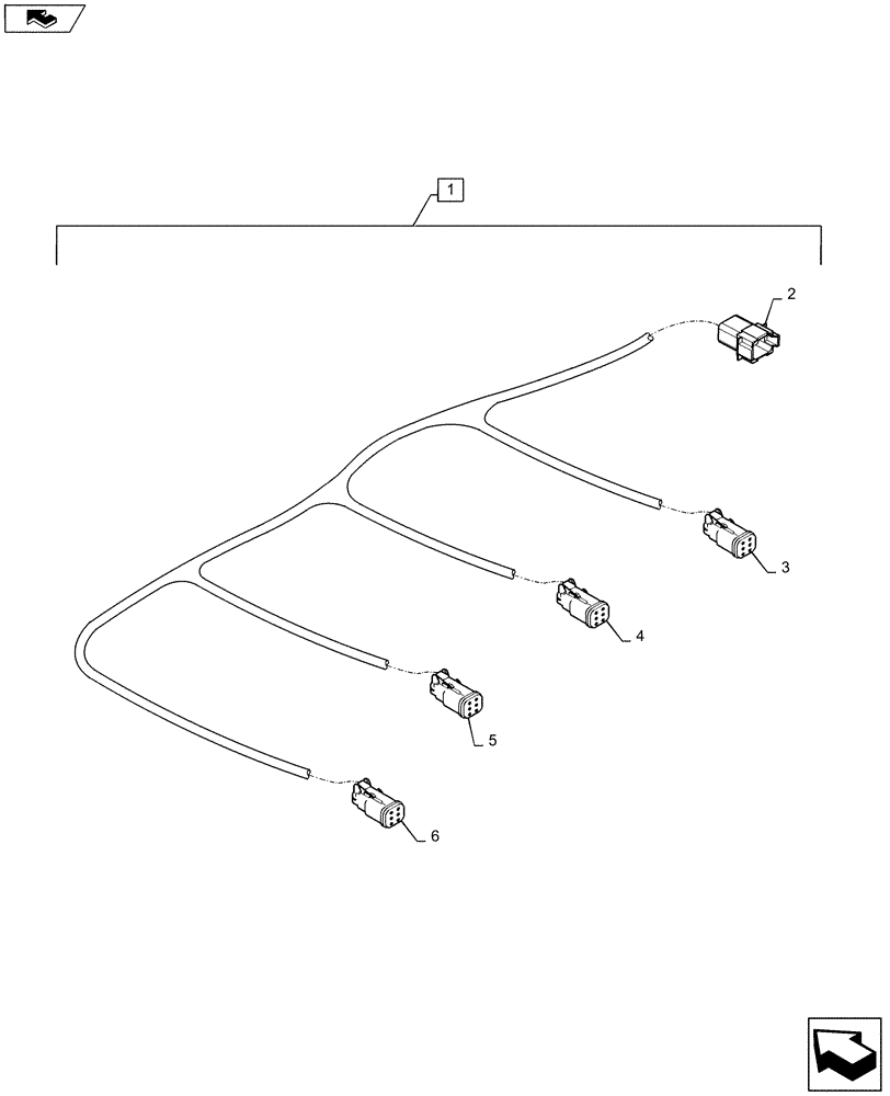 Схема запчастей Case IH 1235 - (55.100.AI[09]) - SEED SENSOR WIRE HARNESS WING FOR 16 ROW 30" (55) - ELECTRICAL SYSTEMS