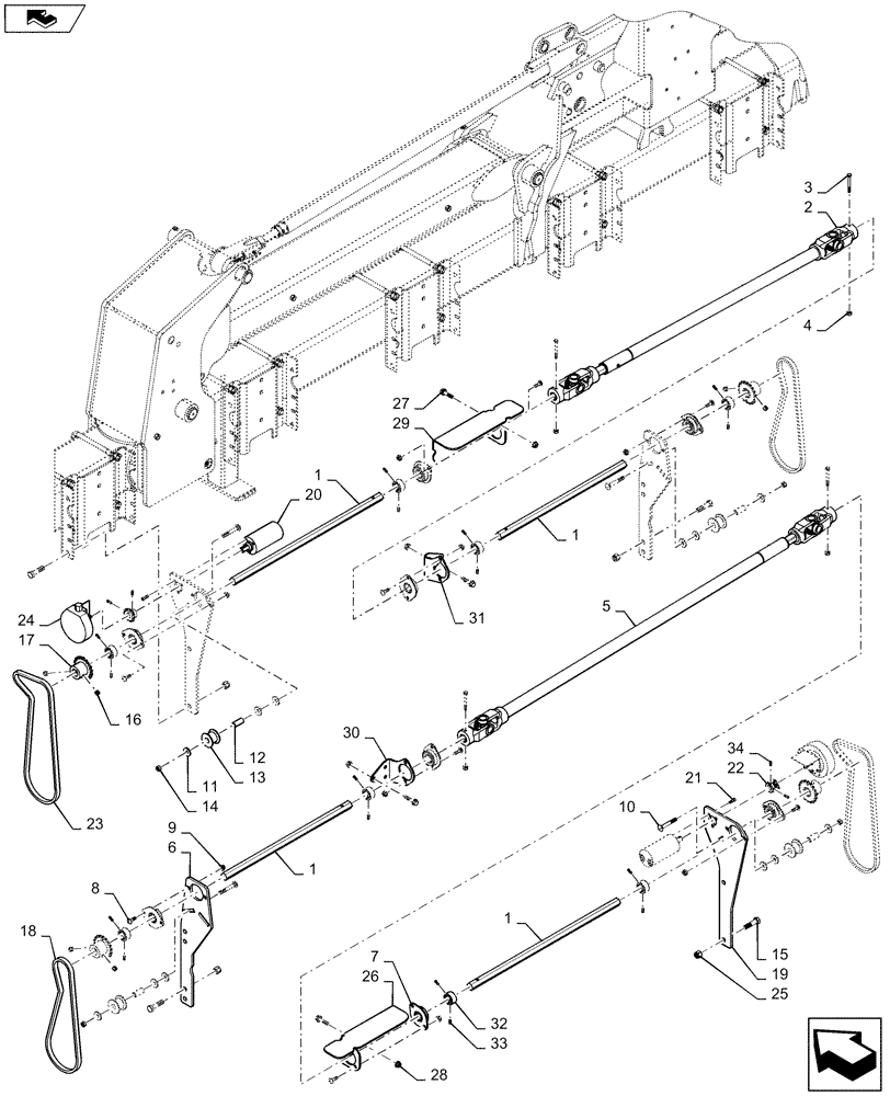 Схема запчастей Case IH 1235 - (61.901.AB[12]) - HYDRAULIC DRIVELINE CROSS OVER FOR 12 ROW 40" (61) - METERING SYSTEM