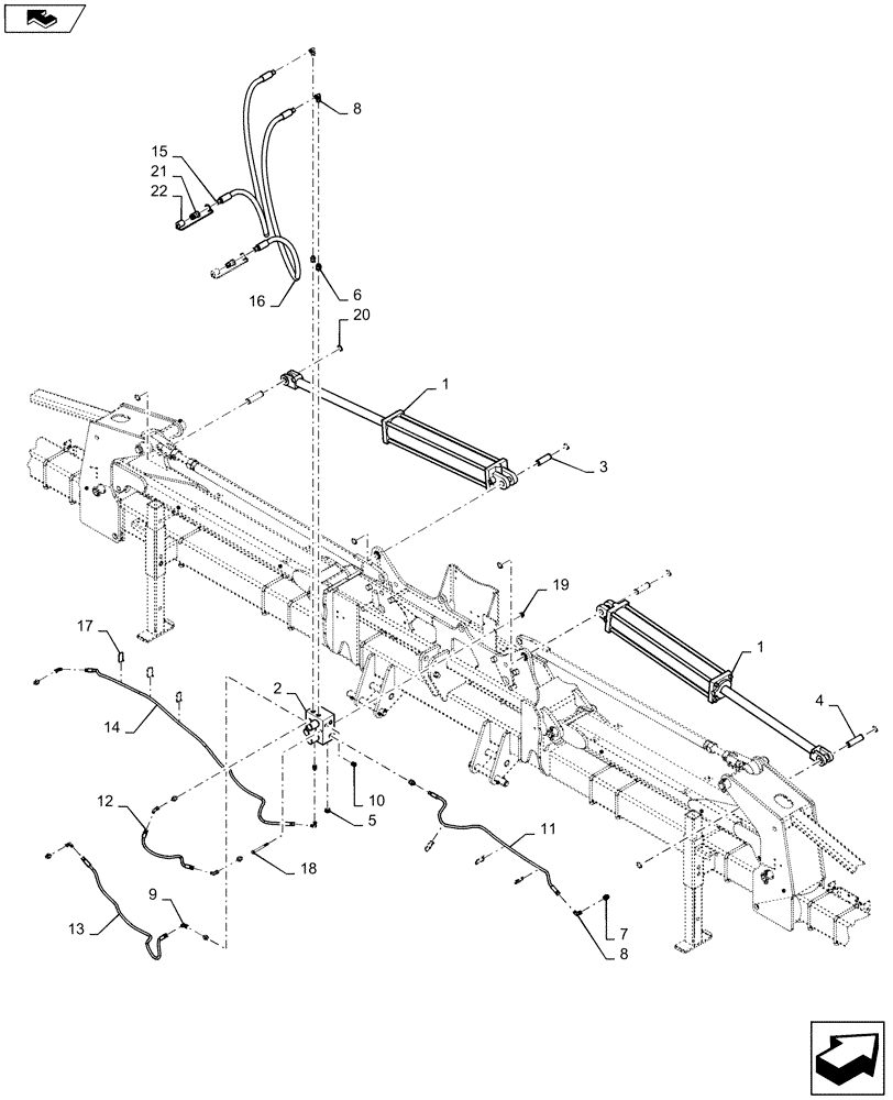 Схема запчастей Case IH 1235 - (35.560.AA[03]) - HYDRAULICS TOOL BAR FOLD FOR 12 ROW 36".38",40" AND 16 ROW 30" (35) - HYDRAULIC SYSTEMS