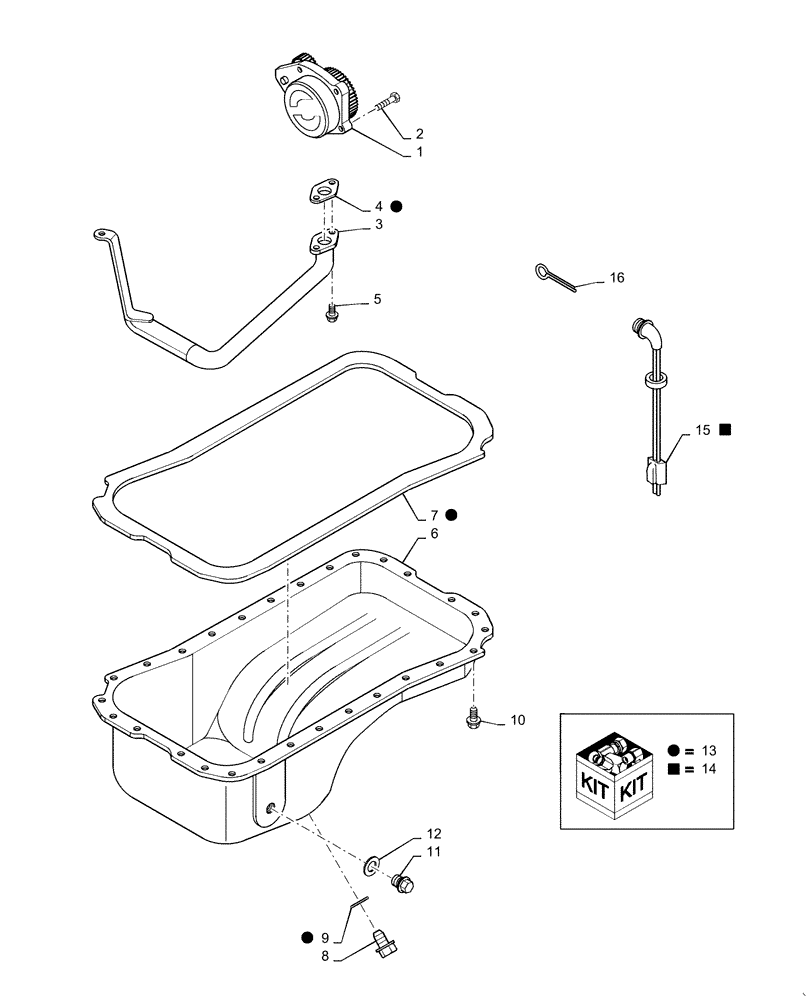 Схема запчастей Case IH RP65 - (10.102.AD) - OIL PUMP & PAN (10) - ENGINE