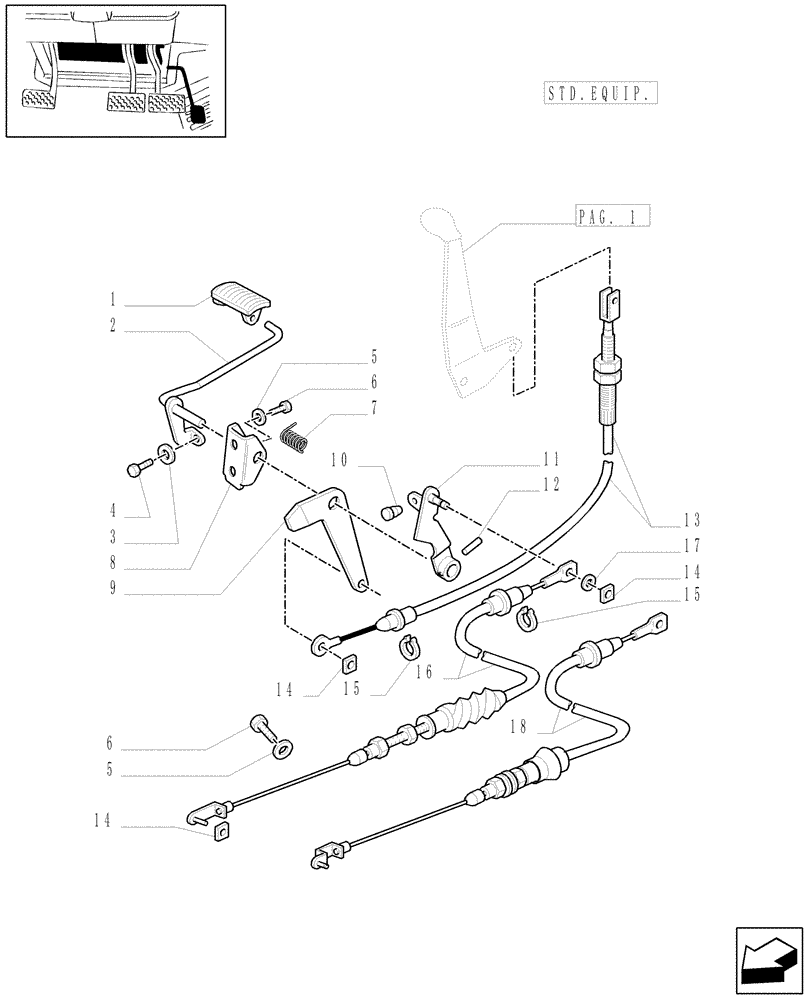 Схема запчастей Case IH MXM155 - (1.95.4[02]) - ACCELERATOR CONTROL LINKAGE (10) - OPERATORS PLATFORM/CAB
