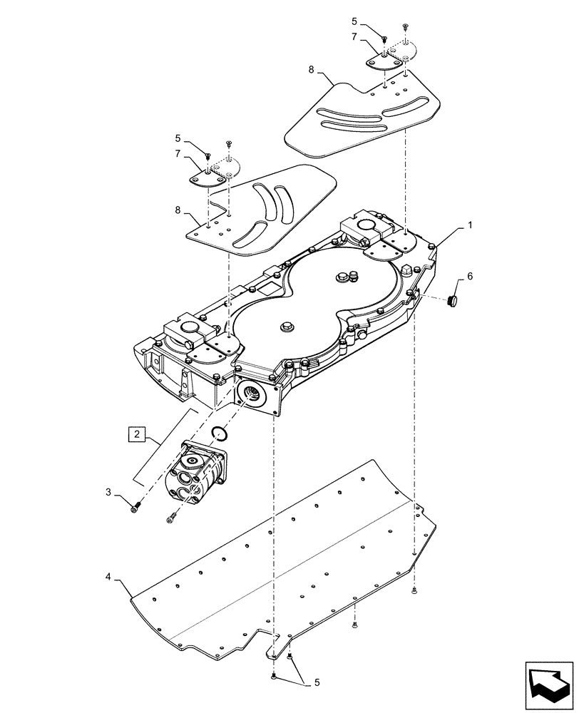 Схема запчастей Case IH 3152 - (58.110.06[01]) - DRIVE, CENTER KNIFE GEARBOX (58) - ATTACHMENTS/HEADERS