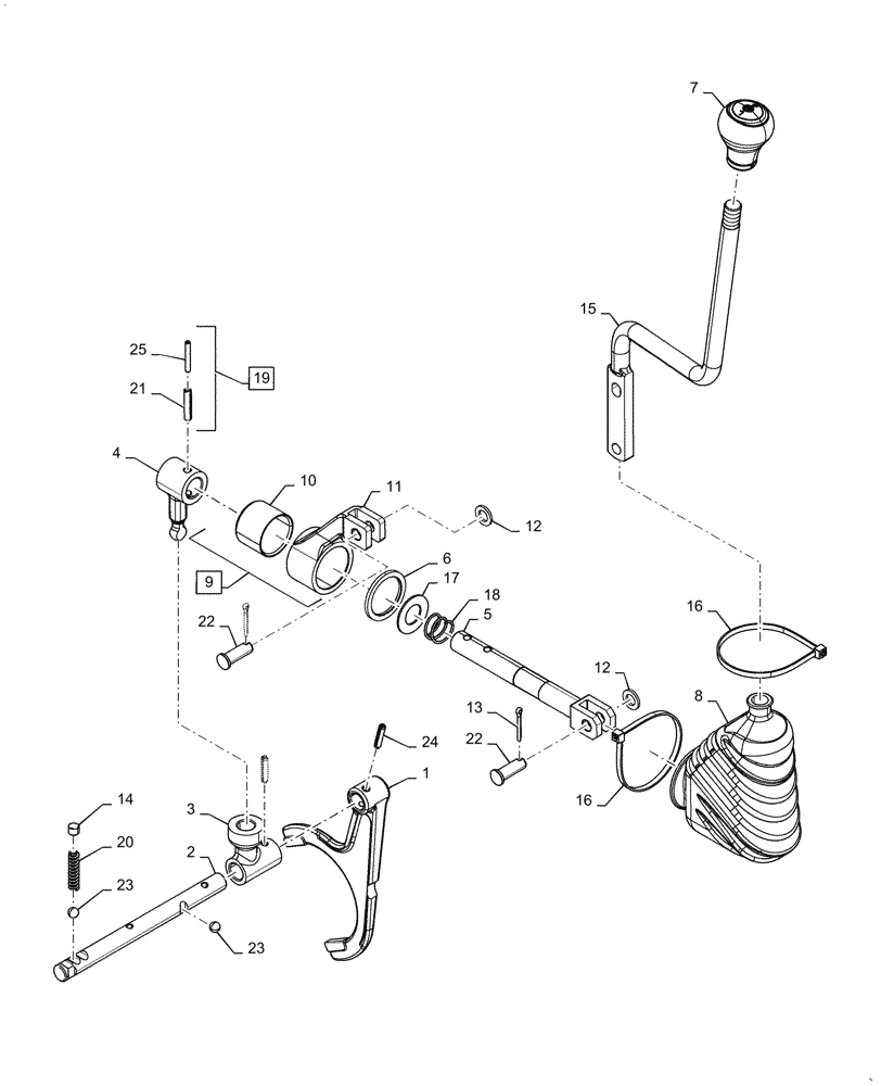 Схема запчастей Case IH FARMALL 60A - (21.160.AQ[01]) - GEAR TRANSMISSION LEVER, INTERNAL CONTROLS, USE FROM MY17 (21) - TRANSMISSION