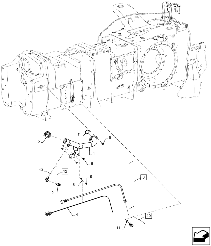 Схема запчастей Case IH MAGNUM 370 - (21.504.AN[01]) - TRANSMISSION - CVT - FILLER/DIPSTICK ASSY (21) - TRANSMISSION