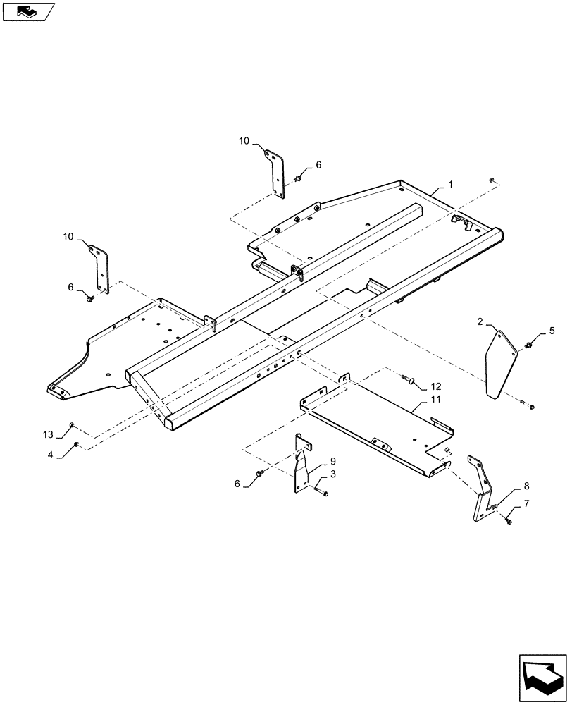 Схема запчастей Case IH MAGNUM 340 - (10.216.AI[03]) - FUEL TANK SUPPORTS, POWERSHIFT (10) - ENGINE