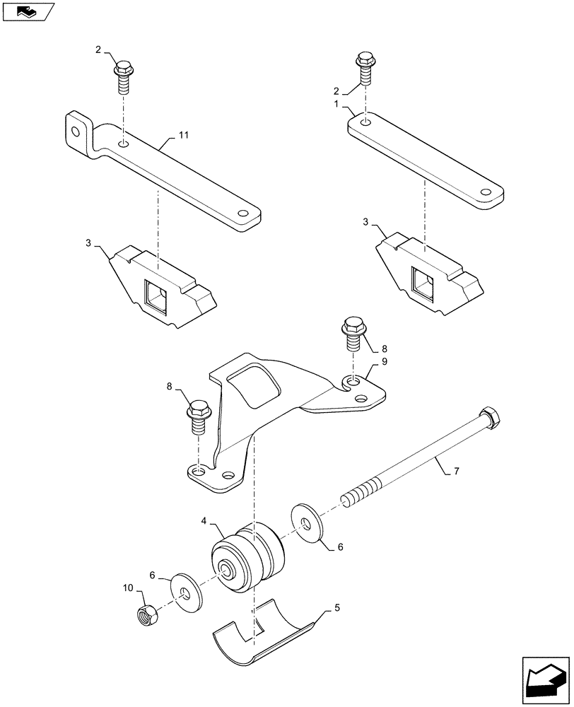 Схема запчастей Case IH MAGNUM 370 - (10.001.AK) - ENGINE MOUNTING PARTS (10) - ENGINE