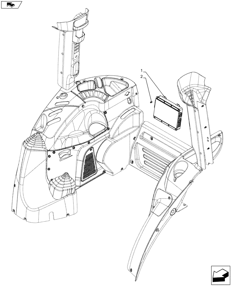 Схема запчастей Case IH FARMALL 115U - (55.024.AE[01]) - STD + VAR - 743552 - TRANSMISSION, ELECTRONIC CONTROL UNIT (55) - ELECTRICAL SYSTEMS