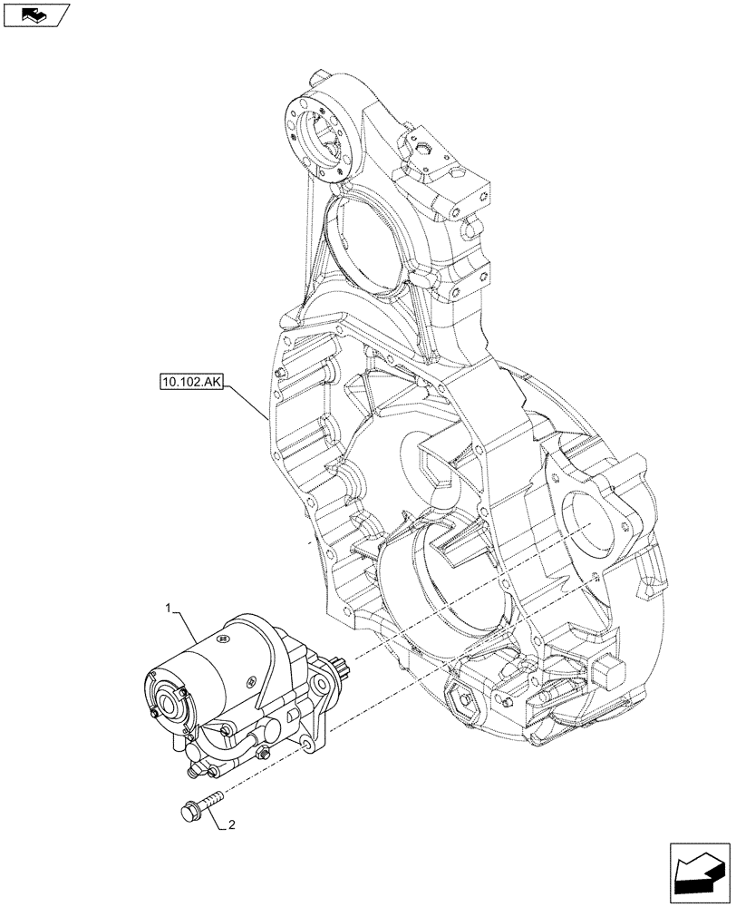 Схема запчастей Case IH F2CFA613B G001 - (55.201.AE) - STARTER MOTOR (55) - ELECTRICAL SYSTEMS