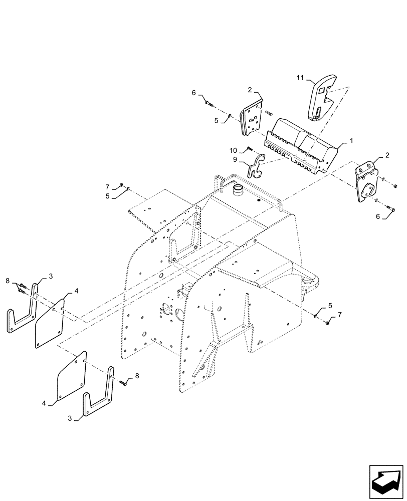 Схема запчастей Case IH STEIGER 370 - (39.140.AK) - REAR WEIGHT CARRIER (39) - FRAMES AND BALLASTING