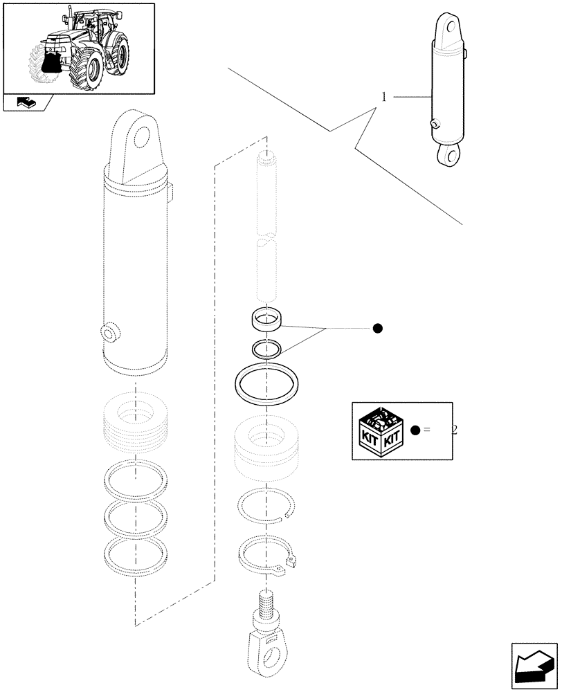 Схема запчастей Case IH PUMA 165 - (1.81.9/ A) - CYLINDER - BREAKDOWN (07) - HYDRAULIC SYSTEM