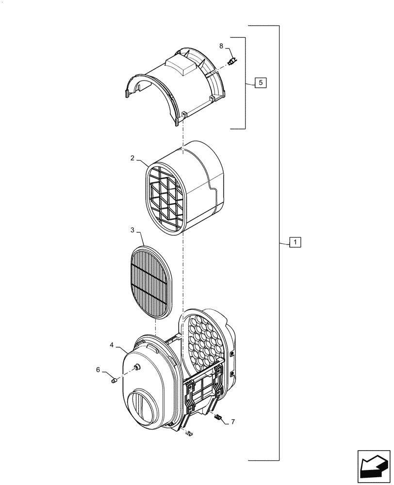 Схема запчастей Case IH QUADTRAC 620 - (10.202.AB) - AIR CLEANER ASSY (10) - ENGINE