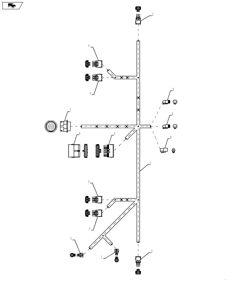 Схема запчастей Case IH 3020-30 - (55.100.02) - HARNESS, FLEX HEADER (55) - ELECTRICAL SYSTEMS