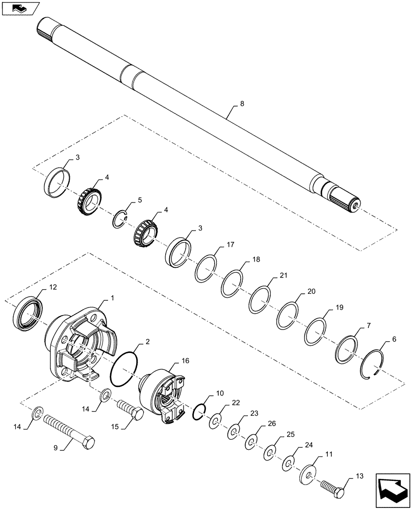 Схема запчастей Case IH MAGNUM 315 - (23.101.AF[03]) - MFD OUTPUT, CL 4.5 & CL 4.75 - PST (23) - FOUR WHEEL DRIVE SYSTEM