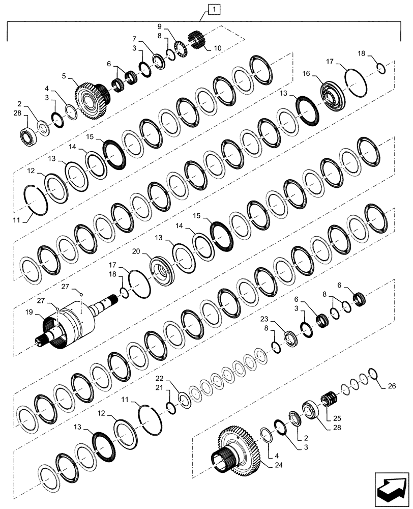 Схема запчастей Case IH QUADTRAC 370 - (21.155.AN[05]) - TRANSMISSION, 5TH SHAFT, PS4, 8C, 370, 420, 470, BSN ZFF308000 (21) - TRANSMISSION