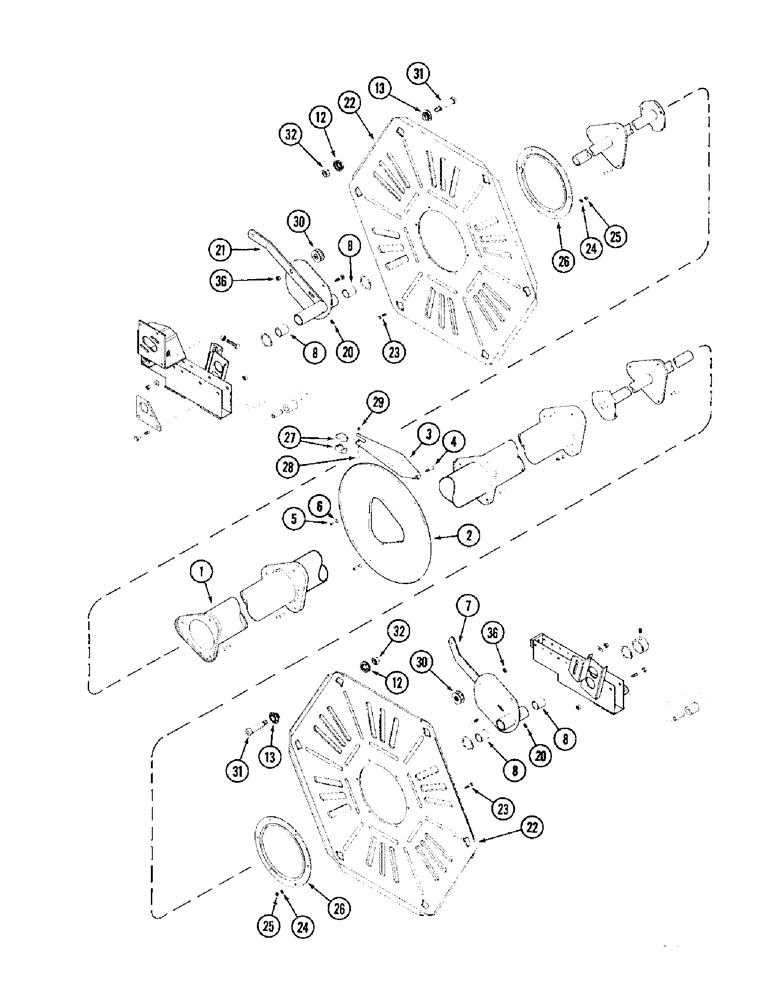 Схема запчастей Case IH 1010 - (9A-08) - 6 BAT REEL, STEEL TINES (58) - ATTACHMENTS/HEADERS