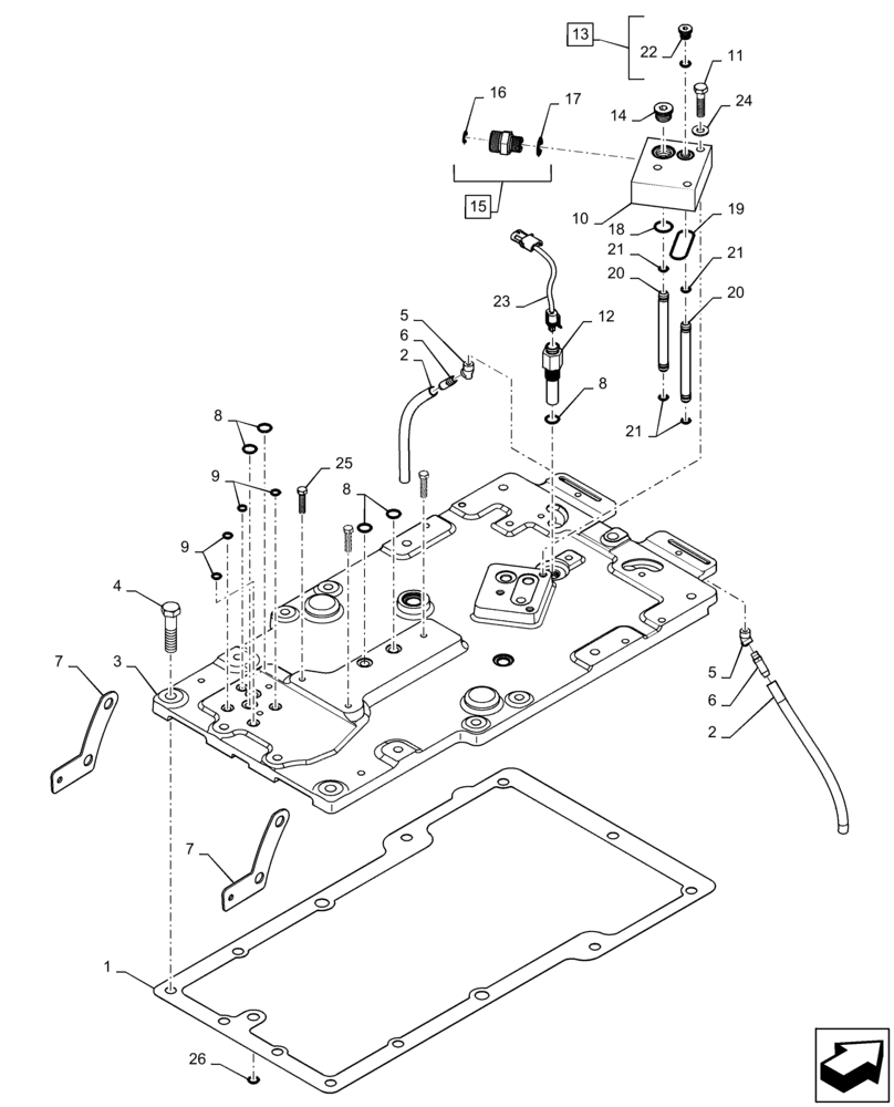 Схема запчастей Case IH MAGNUM 260 - (27.100.AB[02]) - REAR AXLE, HOUSING COVER (27) - REAR AXLE SYSTEM