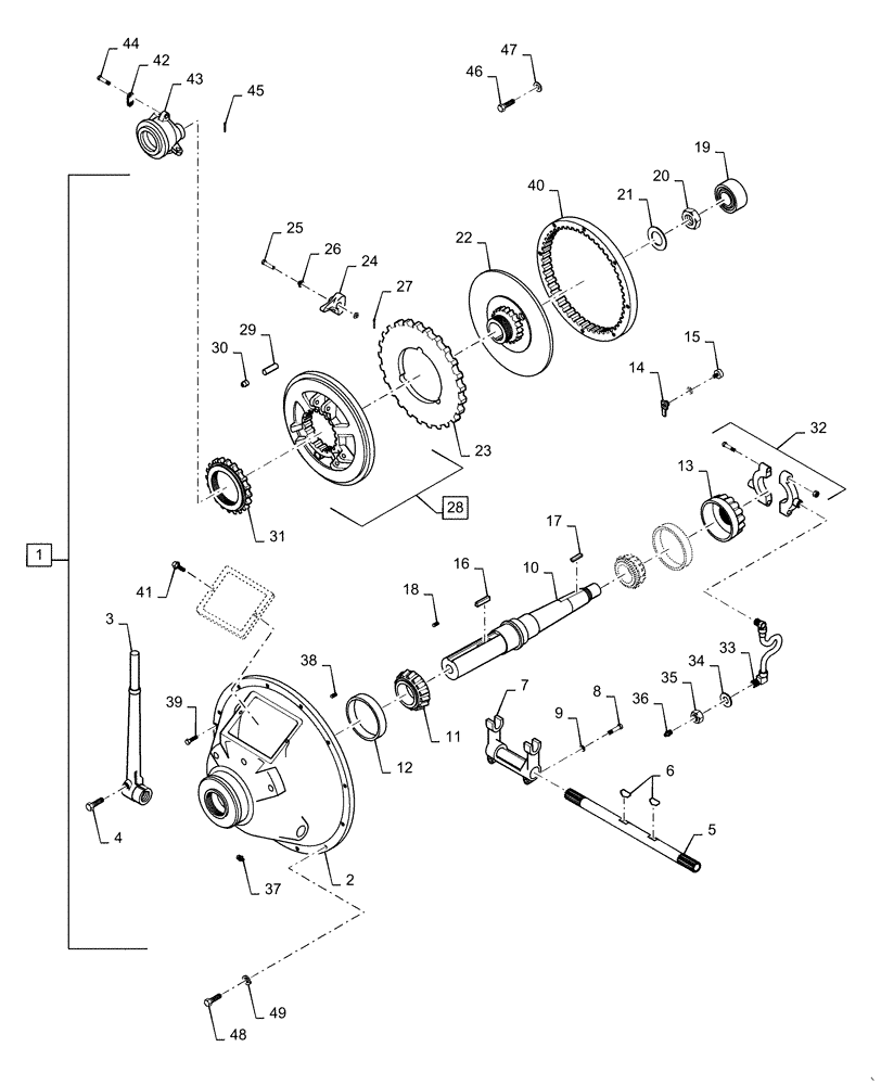 Схема запчастей Case IH RP110 - (31.225.AA) - PTO CLUTCH - RP110 UNITS (31) - IMPLEMENT POWER TAKE OFF