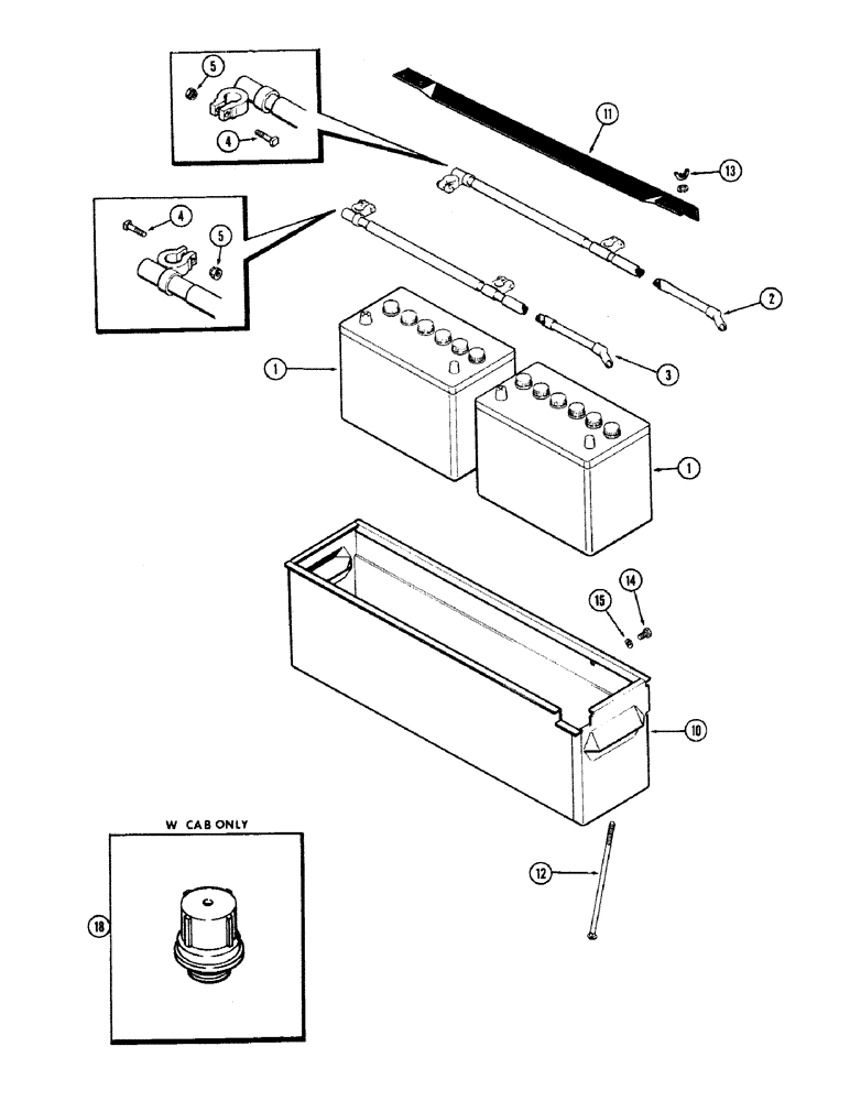 Схема запчастей Case IH 870 - (089A) - BATTERY - CABLES - BATTERY BOX, (301B) SPARK IGNITION ENGINE (04) - ELECTRICAL SYSTEMS
