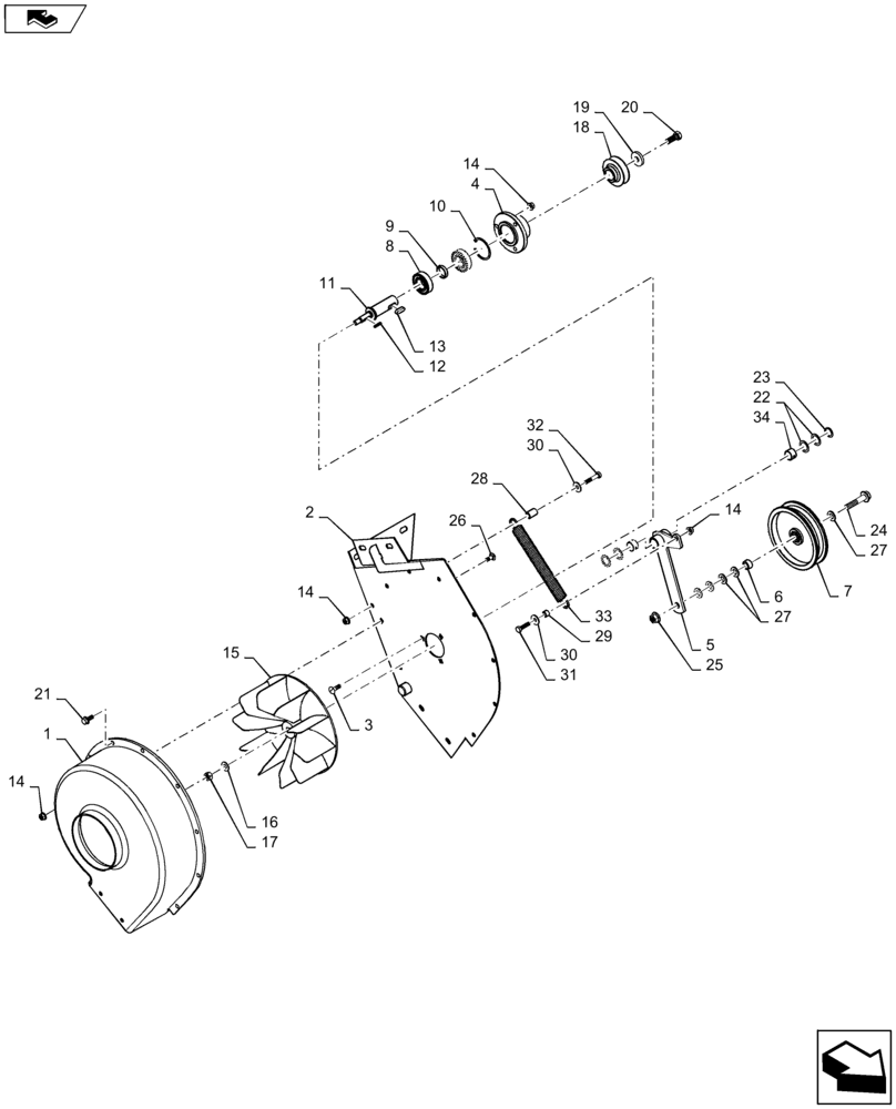 Схема запчастей Case IH 9230 - (10.418.BG[02]) - HOUSING, FAN, ROTARY DUST SCREEN (10) - ENGINE