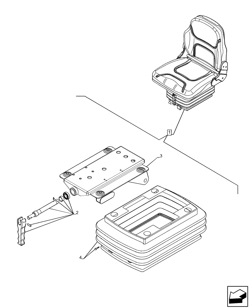 Схема запчастей Case IH FARMALL 75C - (90.120.BB[01]) - VAR - 391684 - DRIVER SEAT, SUSPENSION, BELLOWS, CAB (90) - PLATFORM, CAB, BODYWORK AND DECALS