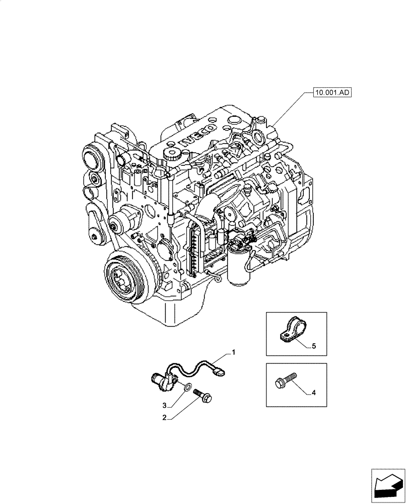 Схема запчастей Case IH F4CE0654B B601 - (55.015.AC) - SENSOR (55) - ELECTRICAL SYSTEMS