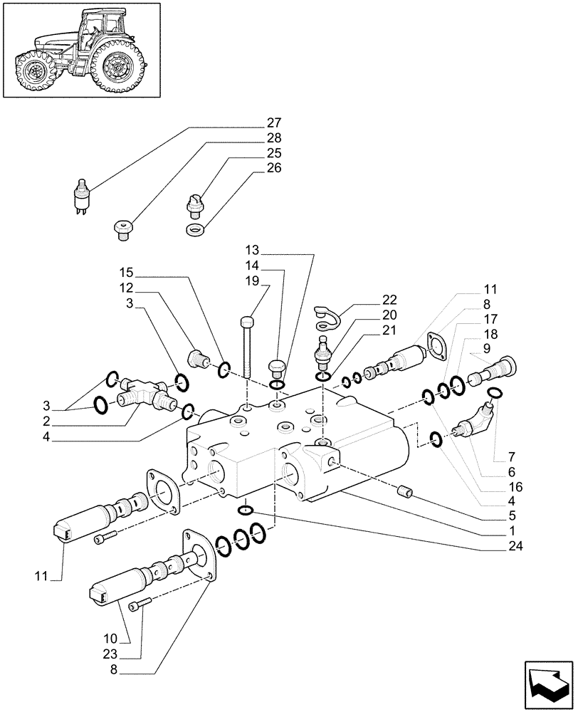 Схема запчастей Case IH MXM175 - (1.80.7/01[03A]) - PTO, CLUTCH - (2WD) - D5497 (07) - HYDRAULIC SYSTEM